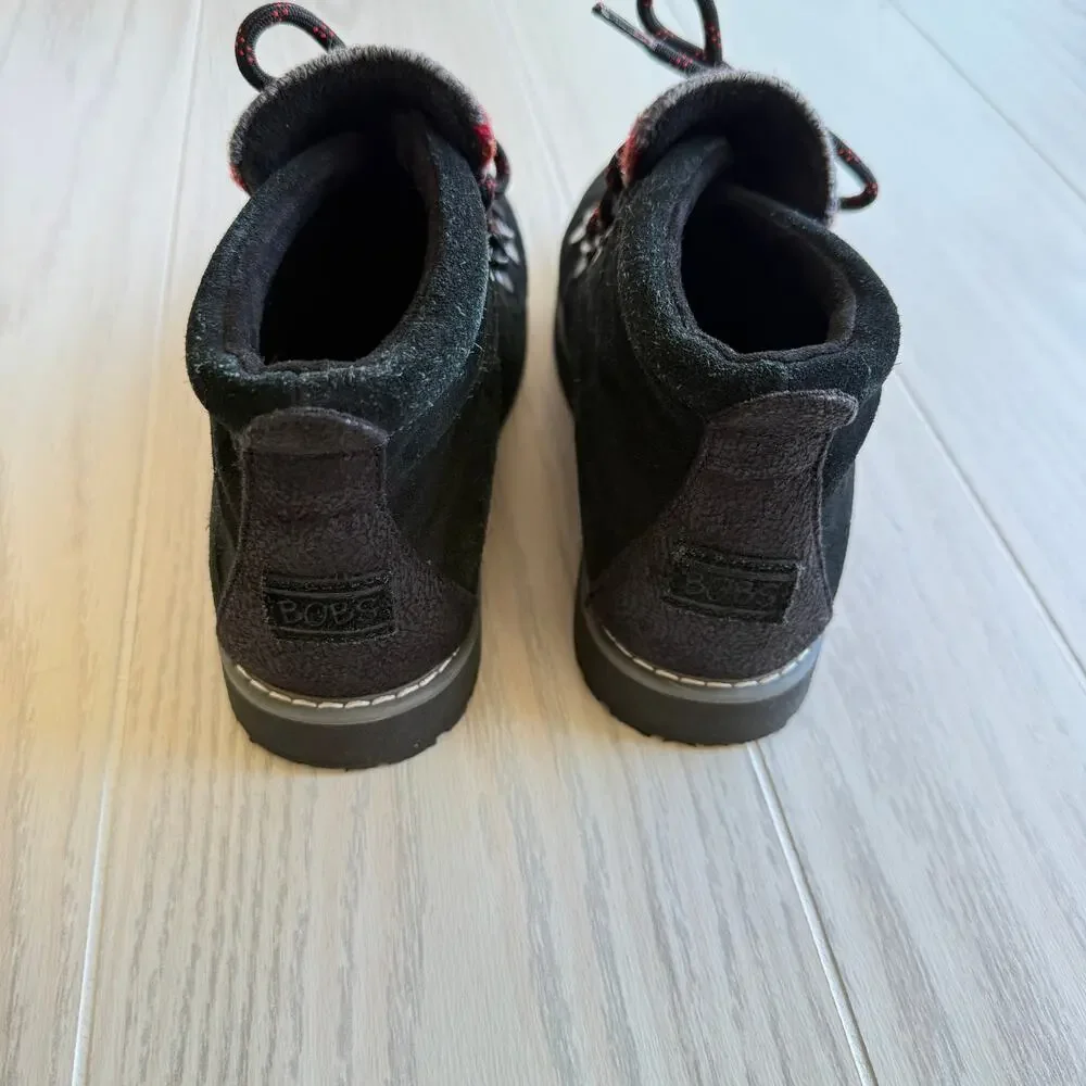 Skechers Bobs Women’s Size 5.5 Black Lace-Up Ankle Boots 34134